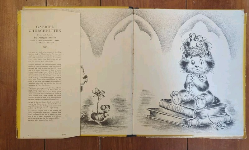 Vintage Story Book: GABRIEL CHURCHKITTEN by Margot Austin, 1942 1st Edition gallery