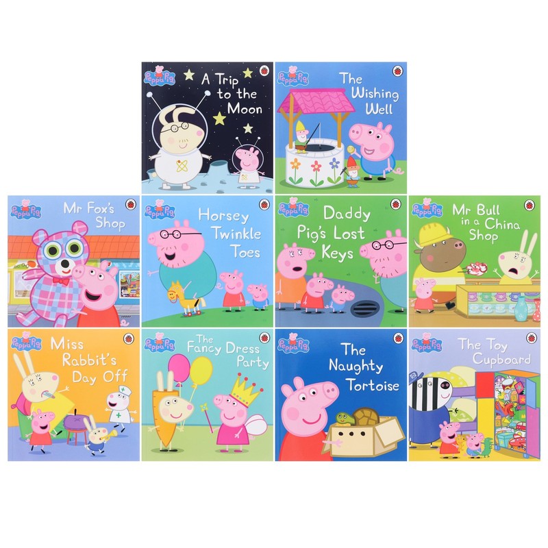 Peppa Pig 10 Books Set in a Orange Bag with an Audio CD - Ages 0-5 - Paperback gallery