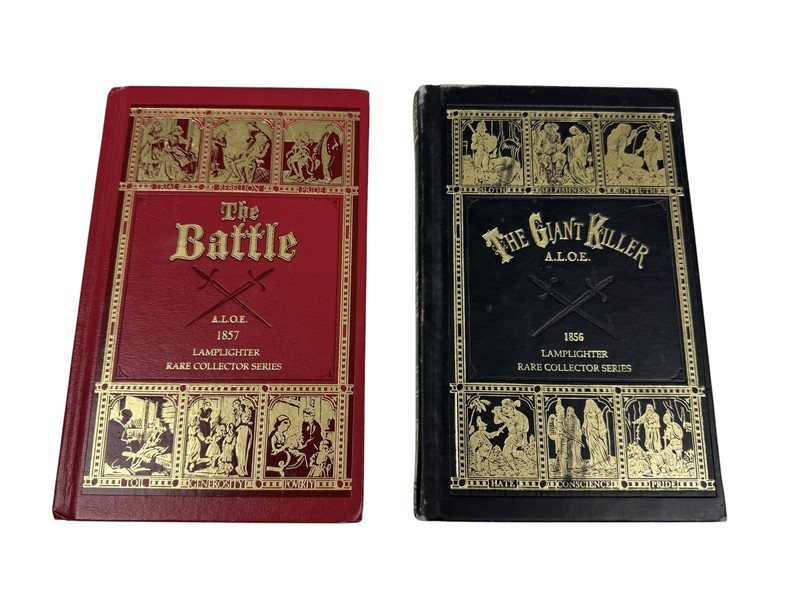The Giant Killer 1856 & The Battle 1857 by A.L.O.E. Lamplighter Rare Series