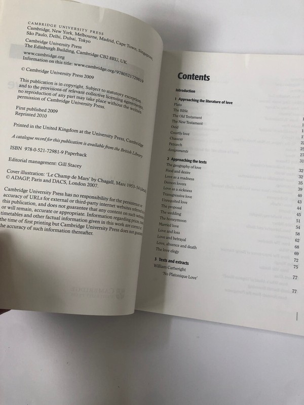 The Literature of Love by Mary Ward (Cambridge Contexts in Literature) Ex Cond gallery