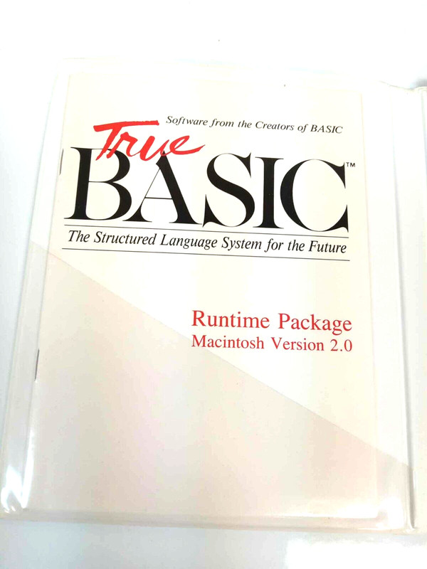 True Basic Apple Macintosh Version 2.0 Software Manuals User Guides 1988 No disc gallery