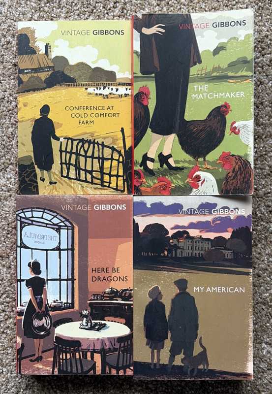 Lot of 4 STELLA GIBBONS Paperback books VINTAGE Gibbons classic *Like New*