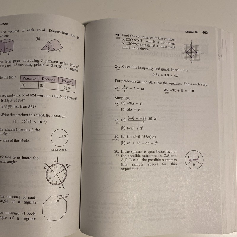 Saxon Math 8/7: Homeschool Student Text, 100 Pages Writing & 30 Printing Error. gallery