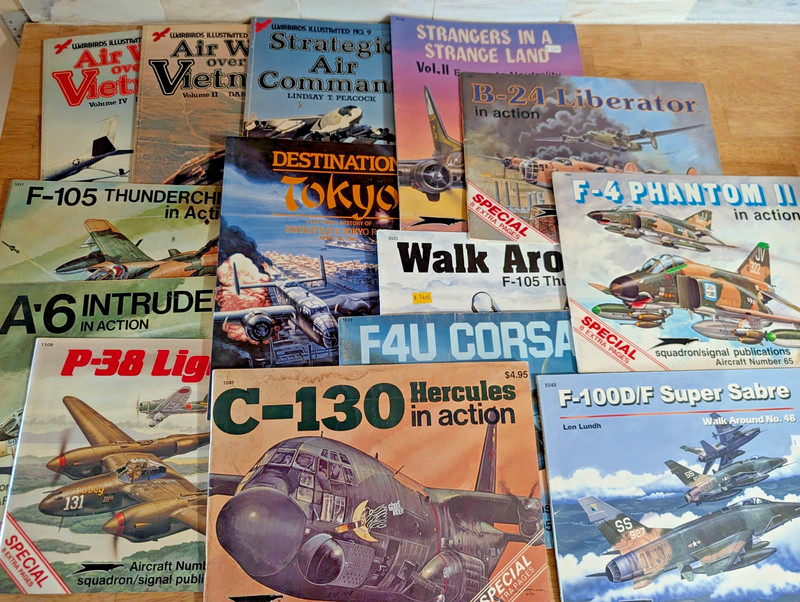 Fighter Jet Military Aircraft Airplanes Huge Lot of 15 Books C130 P38 F105 B24