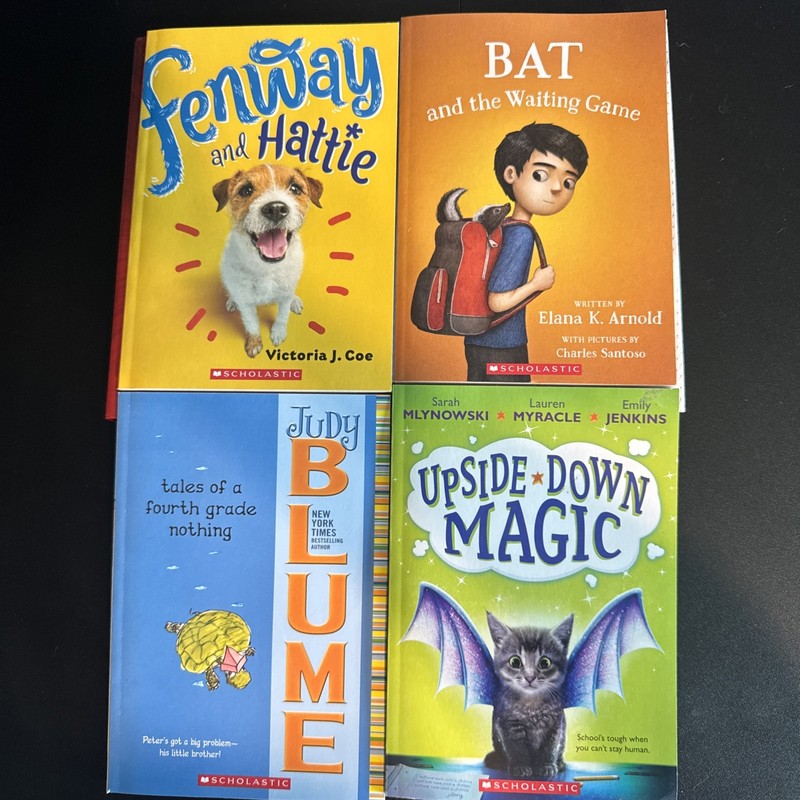 Lot Of Four Scholastic Books Free Shipping- Ipside Down Magic