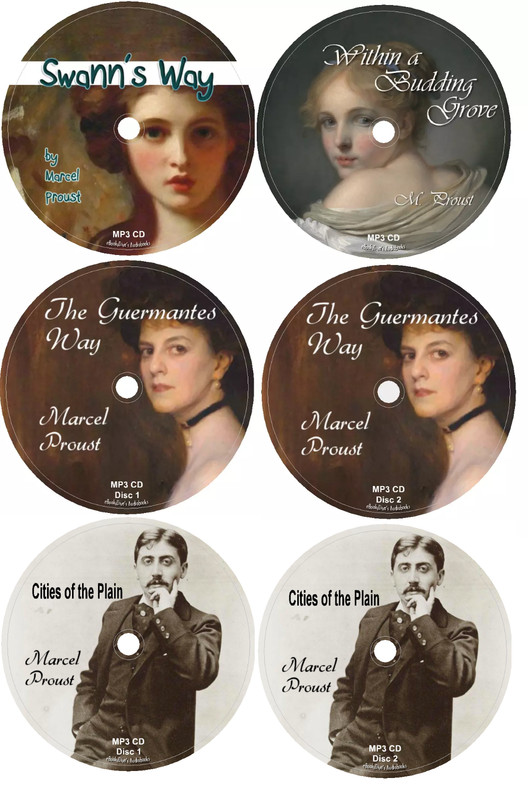 Marcel Proust 4 Audiobooks In Search of Lost Time Vol 1-4 in 6 MP3 Audio CDs