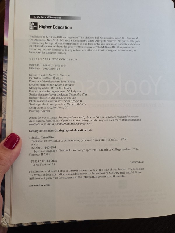 Yookoso! An Invitation to Contemporary Japanese, Third Edition HC Good gallery