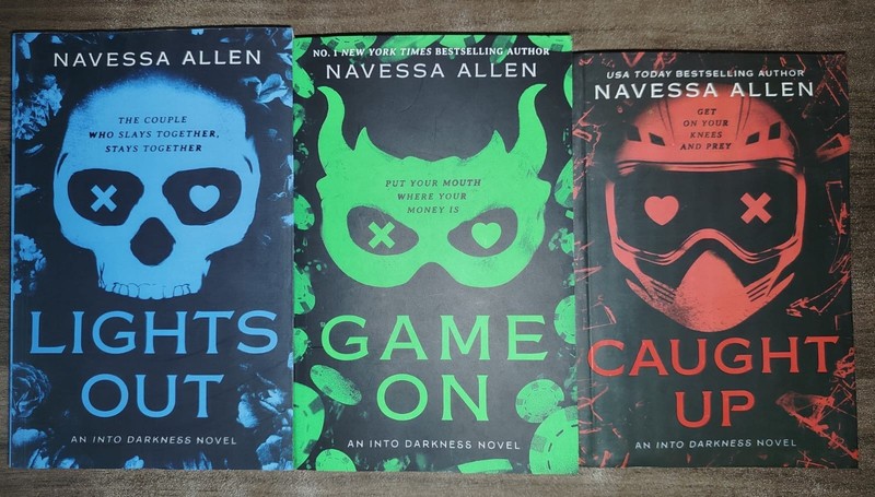 Navessa Allen 3 book set: caught up+lights out+game on paperback Different Size