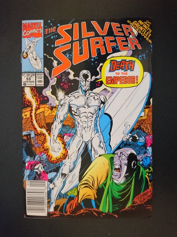 Silver Surfer 53 v3 * Near Mint 9.4 -9.6 *NEWSSTAND High Grade Infinity Gauntlet