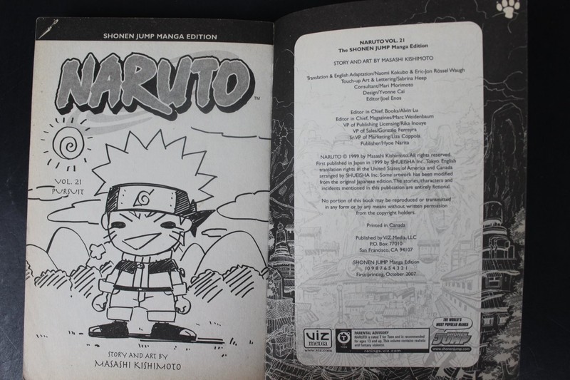 Naruto Vol 21 Masashi Kishimoto 2007 Shonen Jump Manga VIZ Media Graphic Novel gallery