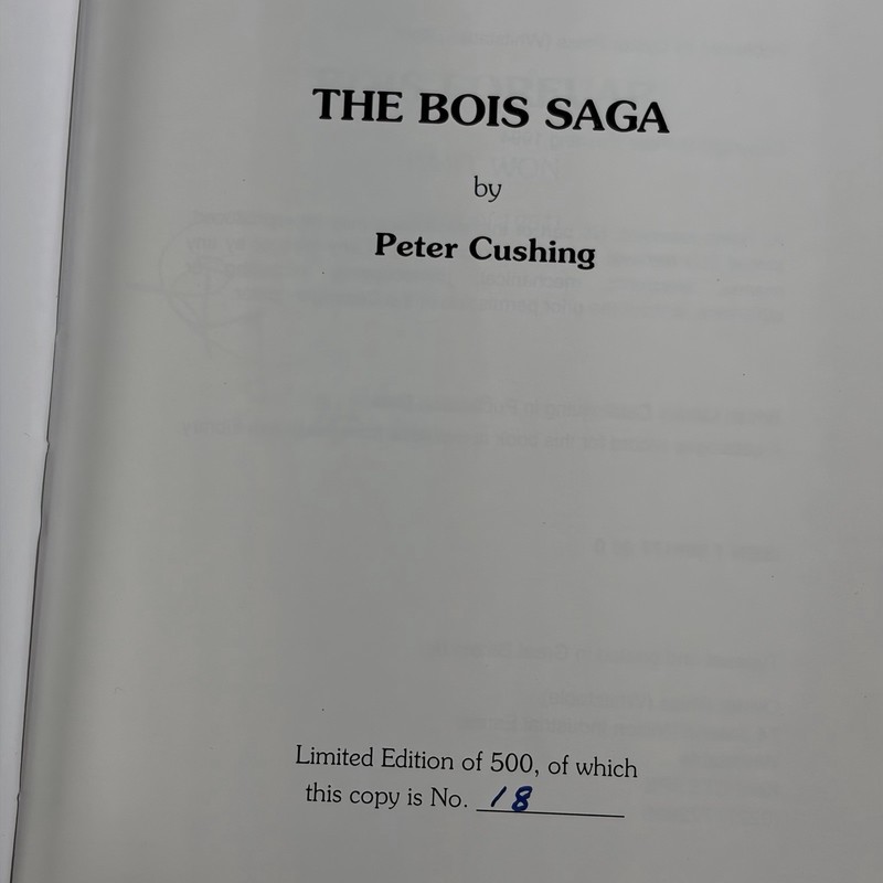 The Bois Saga - Peter Cushing Singed Book 1994 - 1st Ed Limited Edition /500 gallery