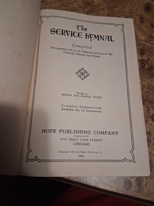 1940 THE SERVICE HYMNAL HARDCOVER HOPE PUBLISHING CHICAGO ROUND AND SHAPED NOTES gallery