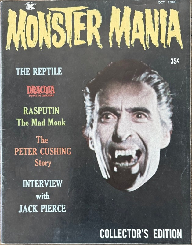 October 1966 Monster Mania Magazine [Christopher Lee] – RARE