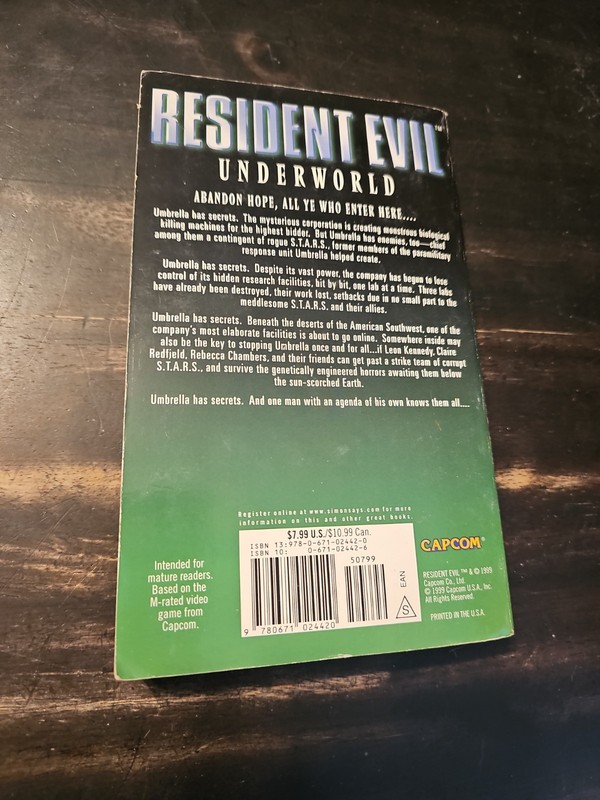 Resident Evil 4 : Underworld by S.D. Perry 1999 PB Print Pocket SF gallery