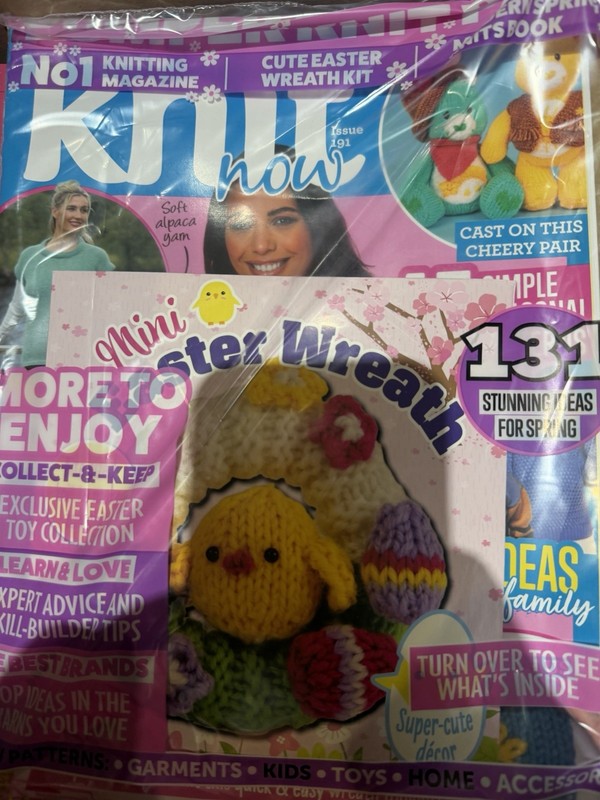 Knit Now magazine #191 2026 Simple Seasonal patterns + Easter Wreath kit