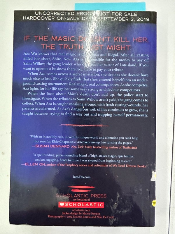 Caster Elsie Chapman 2019 First Edition YA Fantasy Scholastic Press gallery