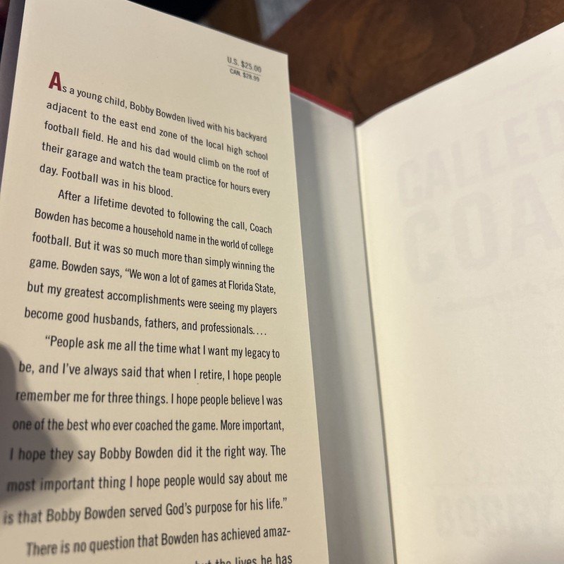 Called to coach Book Bobby Bowden Signed Collectors Numbered Edition Certified gallery