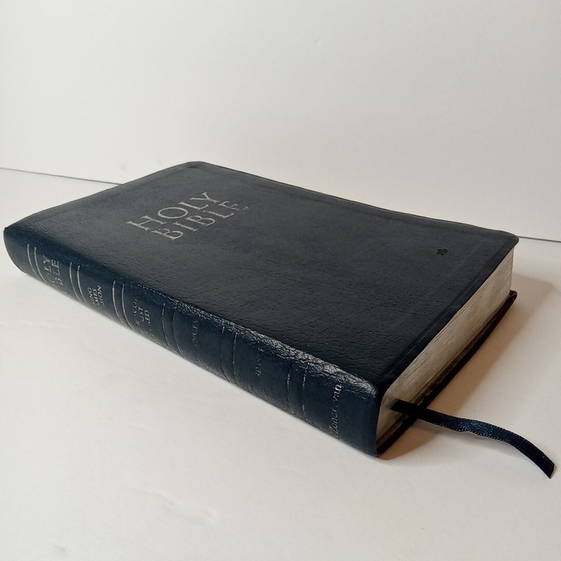 1994 Reference KJV Concordance Leather Red Letter Bible Zondervan Blue Vtg