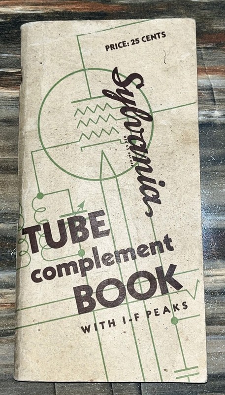1939 Sylvania Tube Compliment Book If Peaks Panel Lamp Data Revised 1st Edition