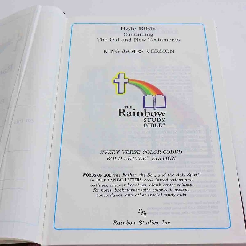The Rainbow Study Bible KJV Bold Letter Edition Hardcover Excellent 1989 gallery
