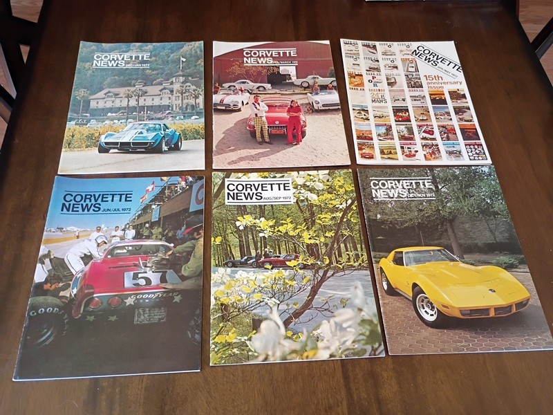 Vintage Corvette News Magazines 1972 Complete Year – 6 issues Set (Bimonthly)