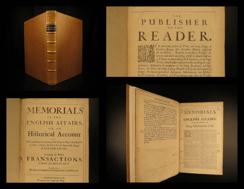 1682 1ed Whitlocke Memorials of England Civil War Charles I Cromwell FOLIO RARE