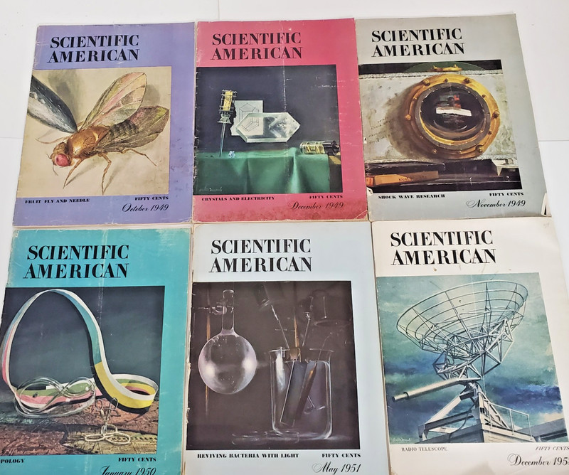 Scientific American Magazine lot of 6 Vintage Issues 1949 – 1953
