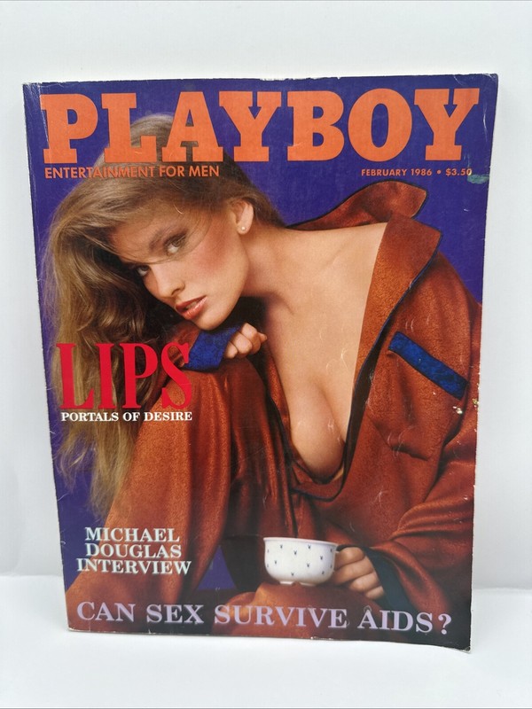 PLAYBOY MAGAZINE FEBRUARY 1986, CENTER: JULIE MC COLLOUGH, MIKE DOUGLAS