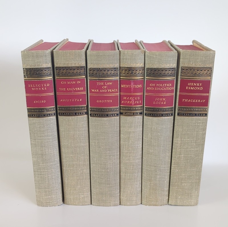 Lot of 6 Classics Club Cicero Selected Works, Locke, Marcus Aurelius & More