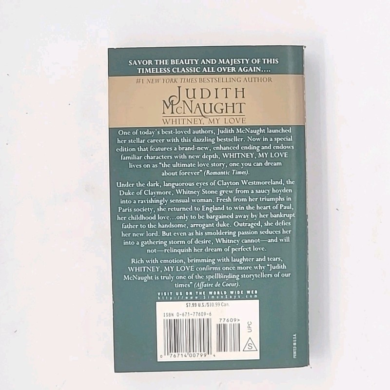 Whitney, My Love by Judith McNaught 1st Pocket Books Special Edition 2000 Book gallery