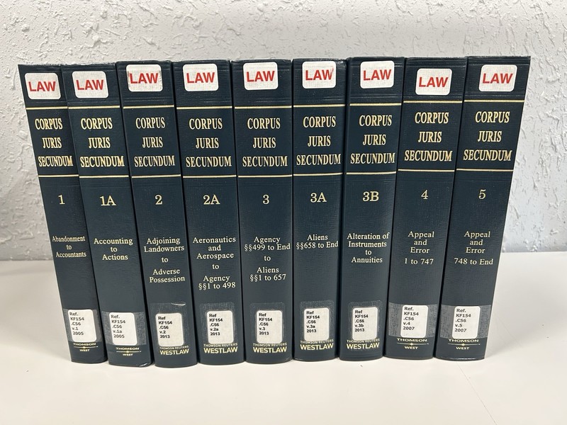 Corpus Juris Secundum – Law Books – Thomson West – Choose a Volume