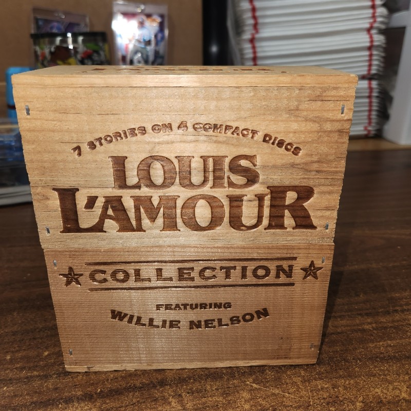 Louis L’Amour Collection 7 Stories on 4 CDs in Wooden Box Read by Willie Nelson