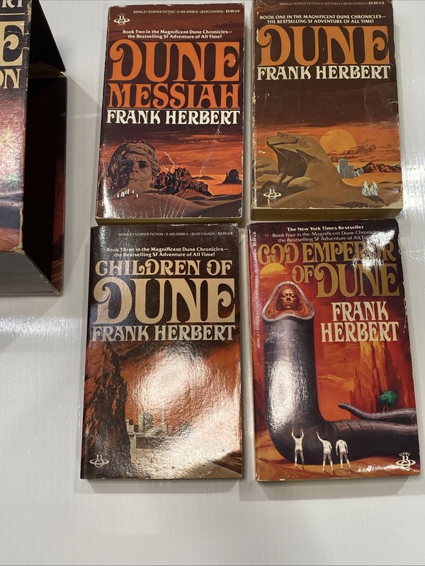 VTG The Dune Collection Set Paperback Books 1-4 Frank Herbert 1981 w/case *Rare! gallery