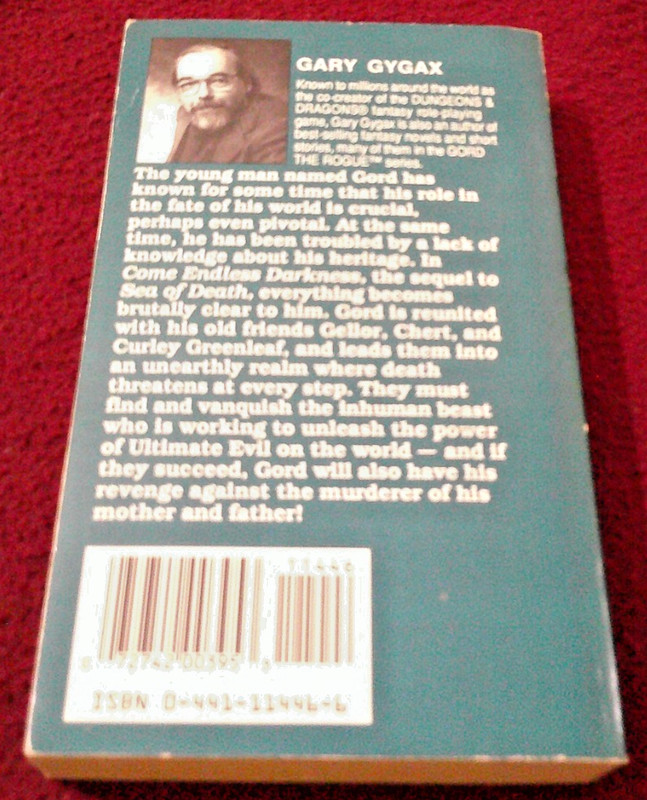 Come Endless Darkness by Gary Gygax (1988, pb) first print Gord the Rogue D&D gallery