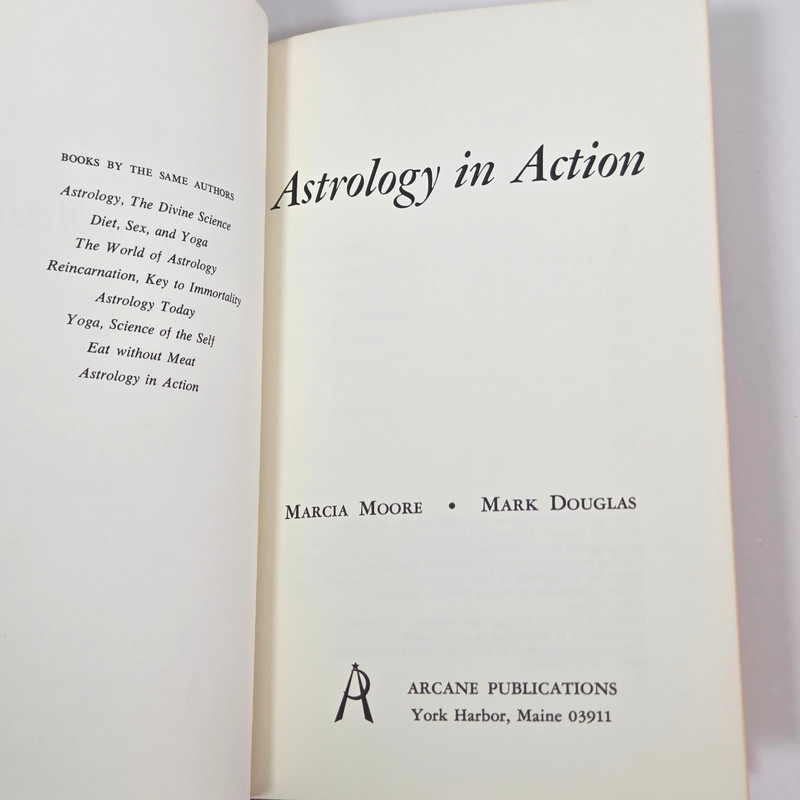 SIGNED Astrology in Action Marcia Moore Mark Douglas 1970 First Ed HCDJ Arcane gallery