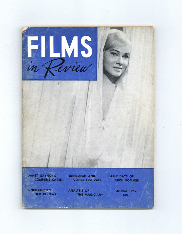 Films in Review Vol. 10 #8 VG+ 4.5 1959 Low Grade