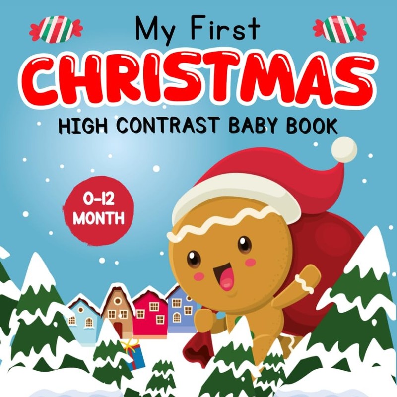 My First Christmas, High Contrast Baby Book for Newborns, 0-12 Months – Xmas…