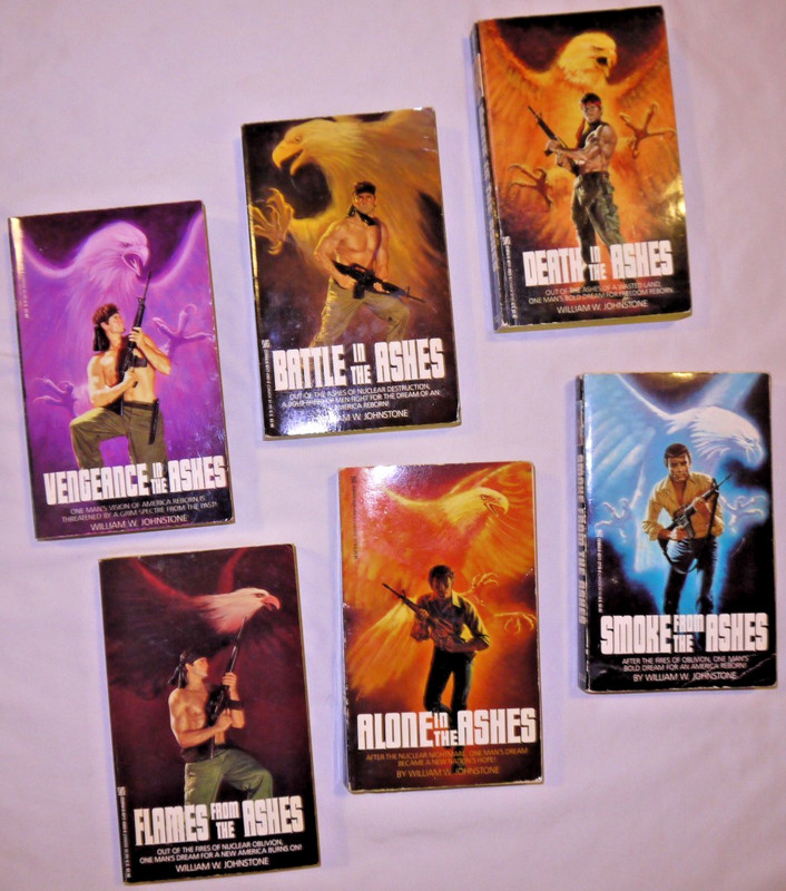 Mens Vintage Lot of 6 BATTLE IN THE ASHES by William Johnstone Book Set 1/1