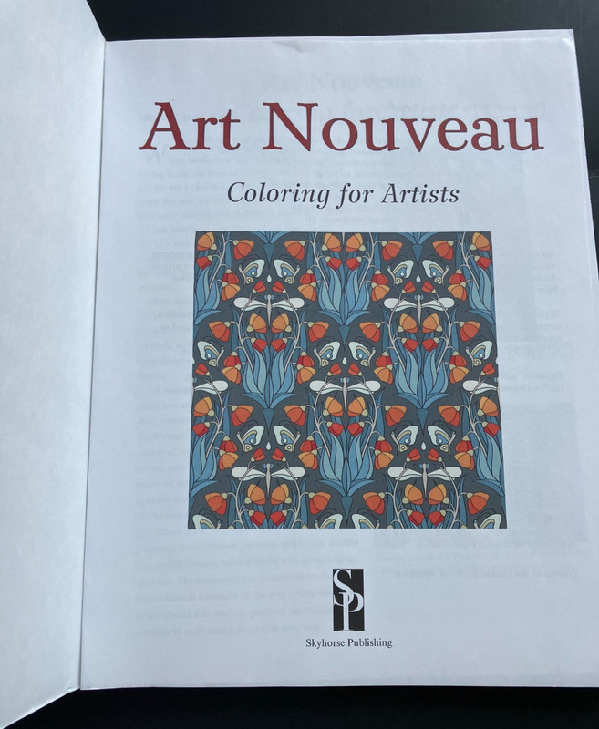 Art Nouveau: Coloring for Artists by Skyhorse Publishing (2015, Trade Paperback) gallery