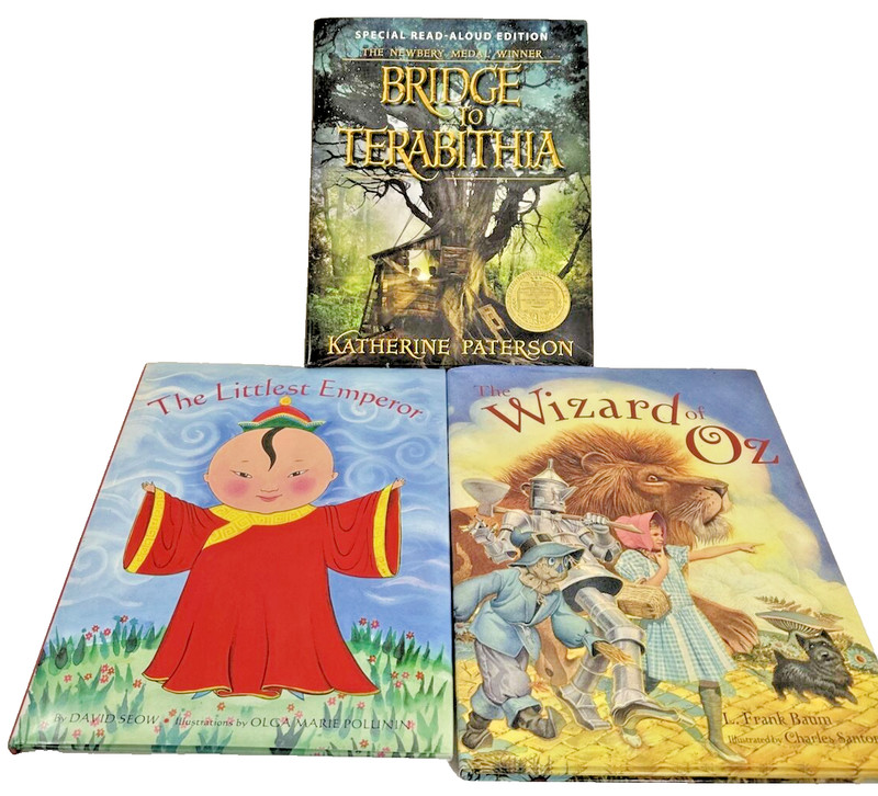 3 Hardcover Books-Bridge to Terabithia/Wizard of Oz/The Littlest Emperor (G5)