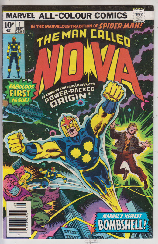 A MAN CALLED NOVA # 1 VF+ 8.5 KEY 1ST ISSUE & ORIGIN PENCE 1976