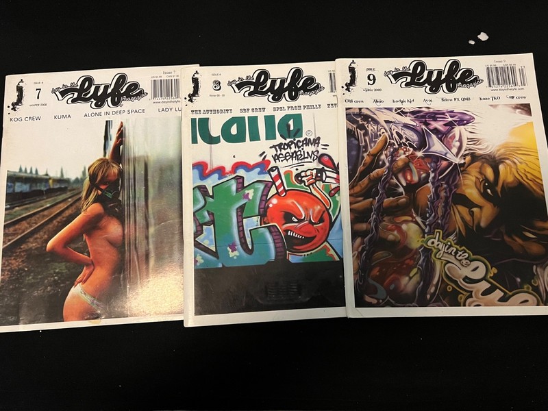 Day In The Lyfe Graffiti Magazine Lot Issues 7, 8, 9 Near Mint! OOP GRAFFITI MAG