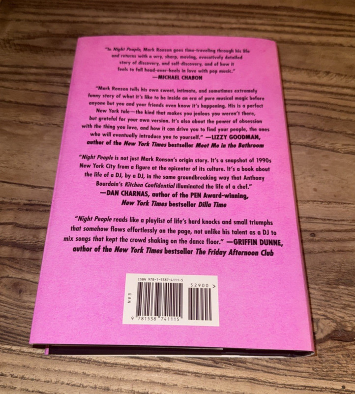 Mark Ronson Night People How to be a DJ in '90s New York Like New Hardcover w/DJ gallery