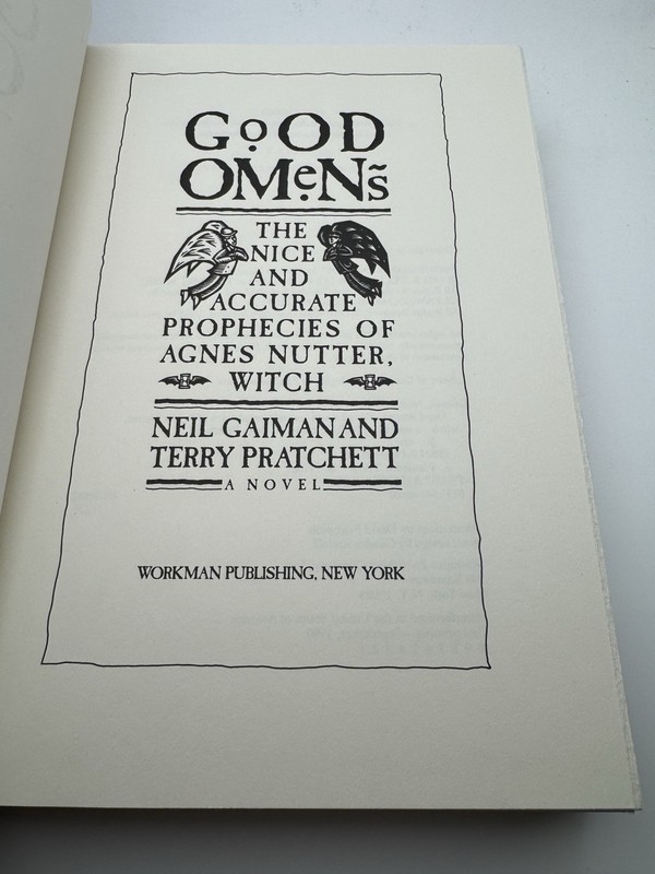 GOOD OMENS by Neil Gaiman and Terry Pratchett 1990 Hardcover FIRST PRINTING gallery