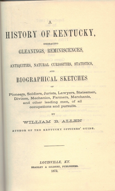 A History of Kentucky (Reprinted 1967)