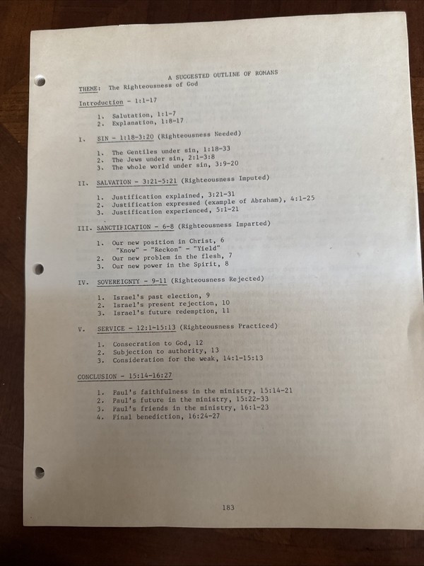 Outline Of The N.T. Epistles (Calvary Book Room, 1985) 327 Pages!