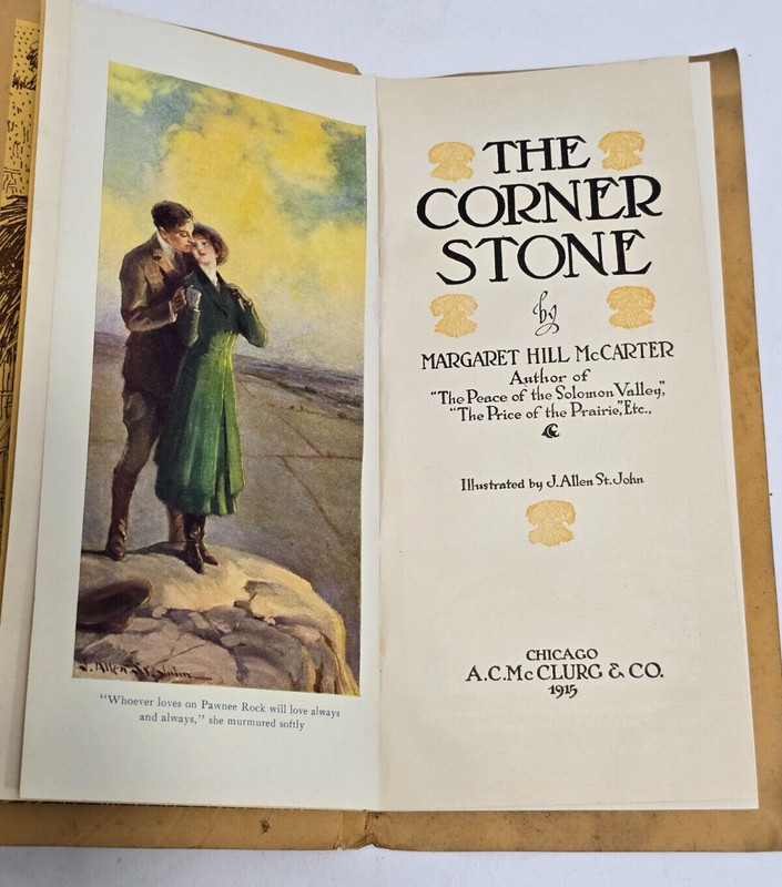 VTG The Corner Stone by Margaret Hill McCarter 1915 Soft Cover J Allen St John gallery