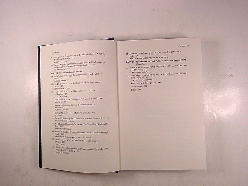 Food Subsidies in Developing Countries Pinstrup-Andersen 1988 Johns Hopkins gallery