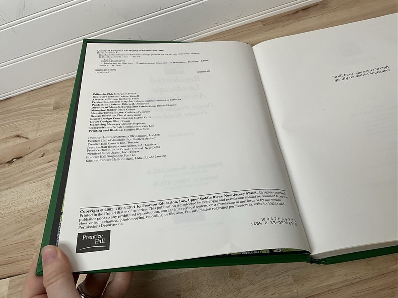 Residential Landscape Architecture Design Booth Hiss 3rd Ed Textbook VERY GOOD gallery