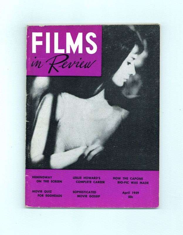 Films in Review Vol. 10 #4 VF+ 8.5 1959